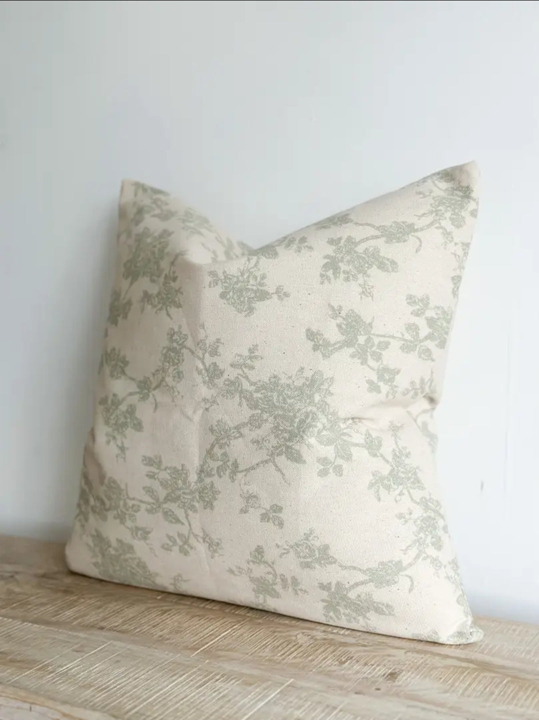 Cushion Cover – Aria Green Floral Print (53 × 53 cm)