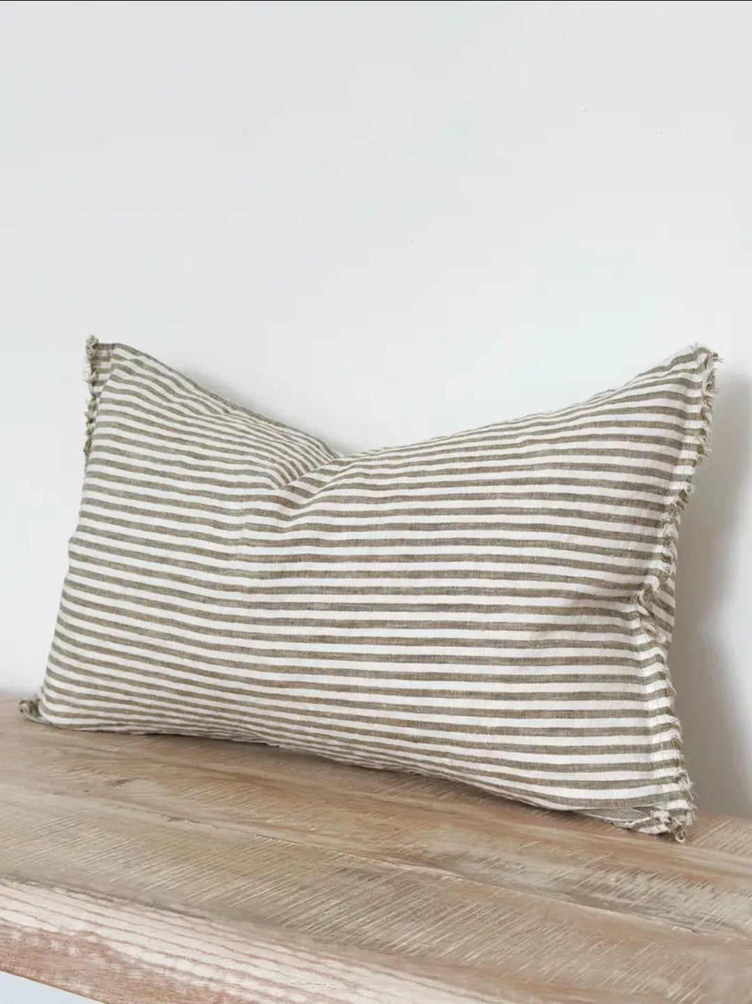 Esmee Olive Stripe Cushion Cover – 50x30 cm