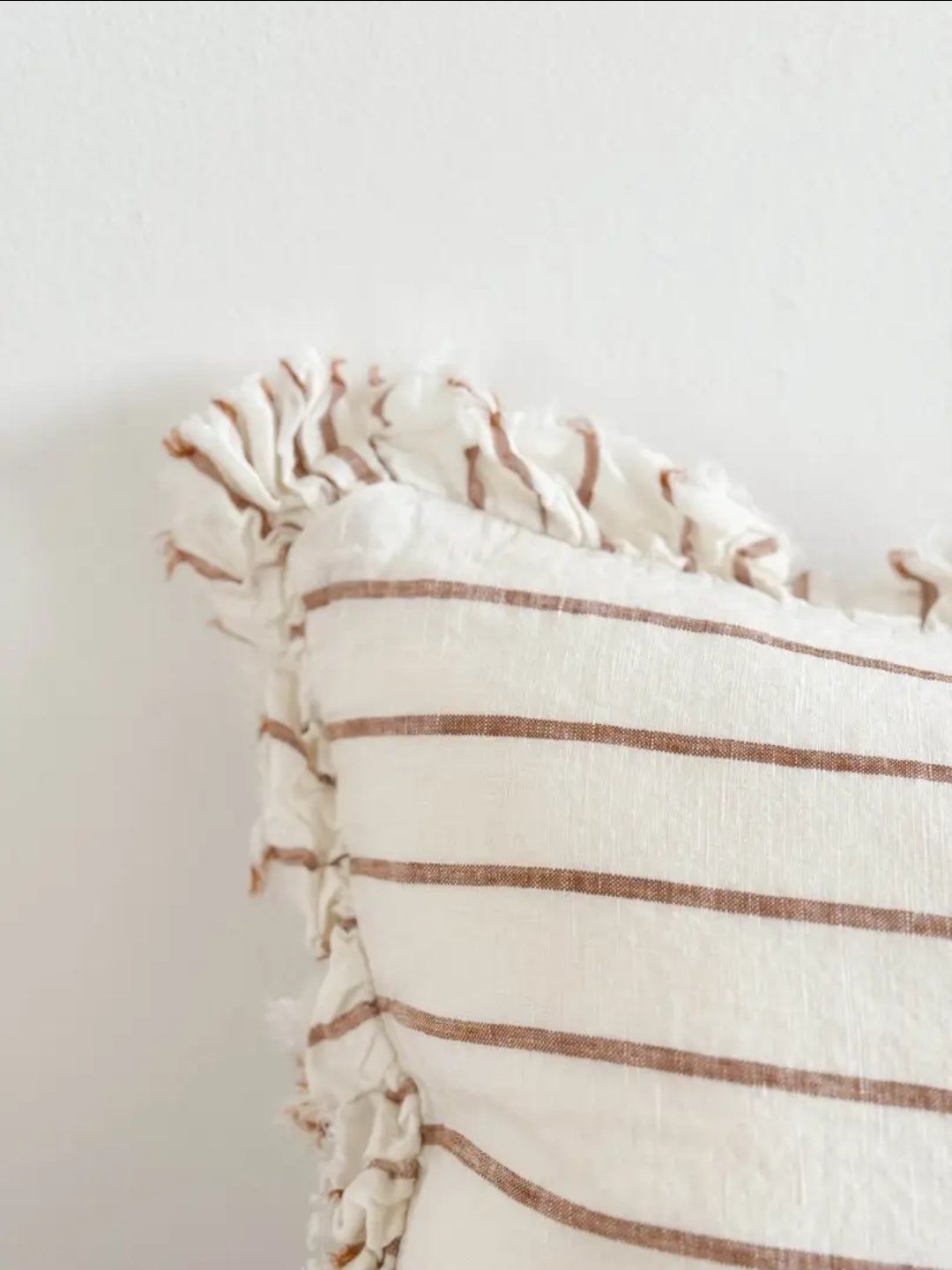 Hallie Brown & Cream Stripe Cushion Cover – 50x30cm