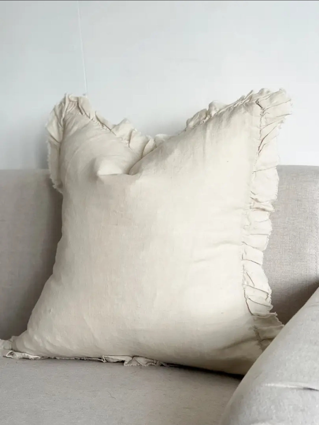 Hallie Cream Ruffle Cushion Cover – 53x53cm