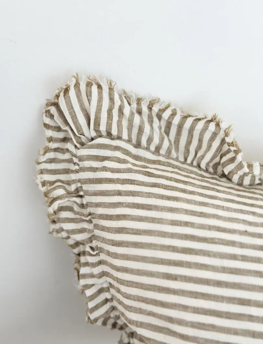 Hallie Olive Green Stripe Bolster Cushion Cover