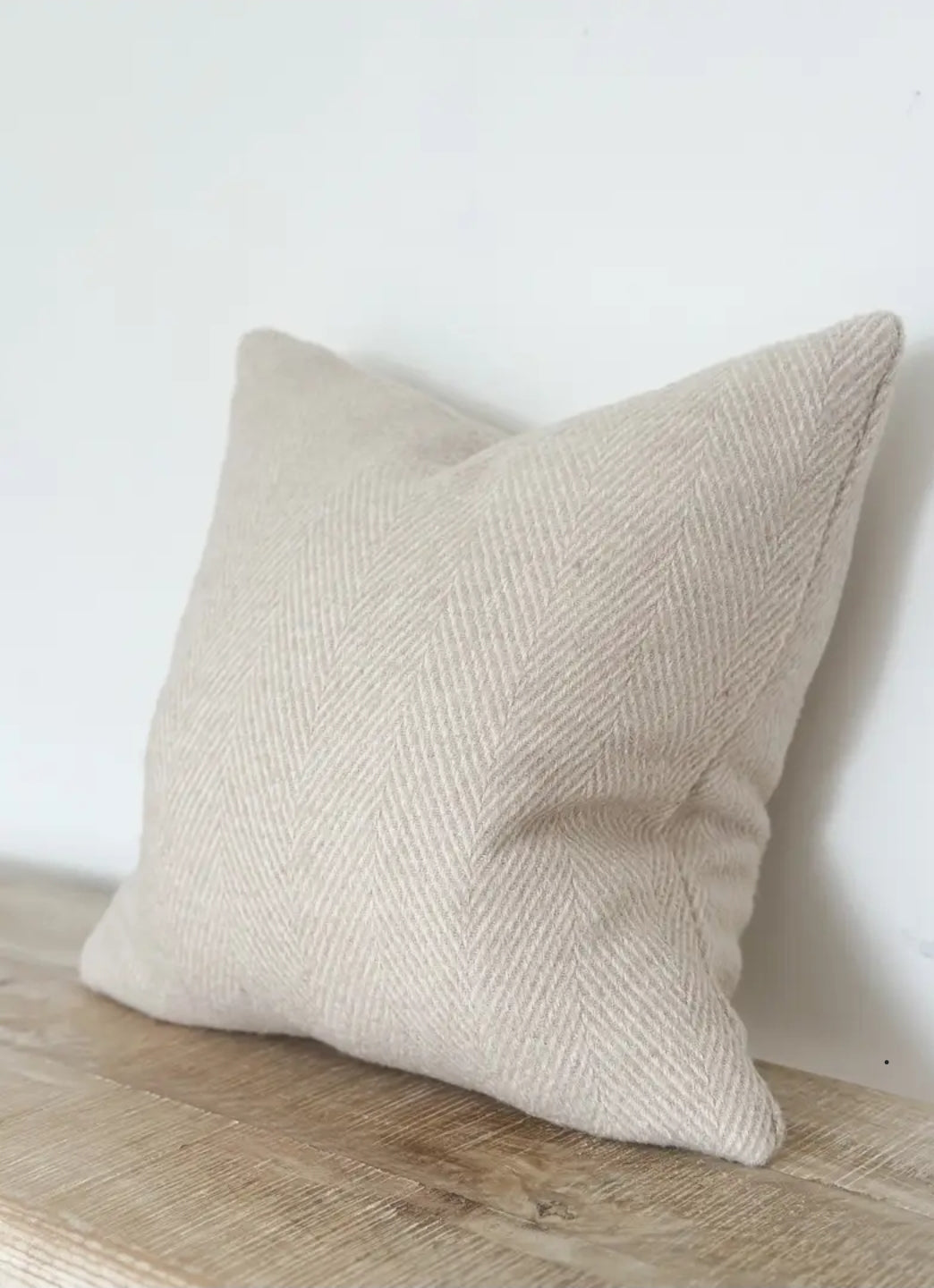 Lottie Beige Herringbone Cushion Cover