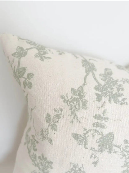 Cushion Cover – Aria Green Floral Print (50 × 30 cm)