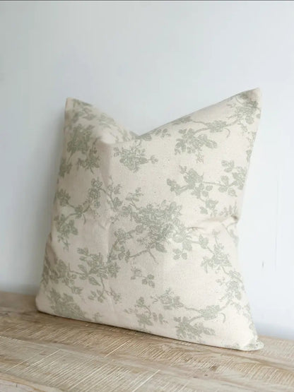 Cushion Cover – Aria Green Floral Print (53 × 53 cm)