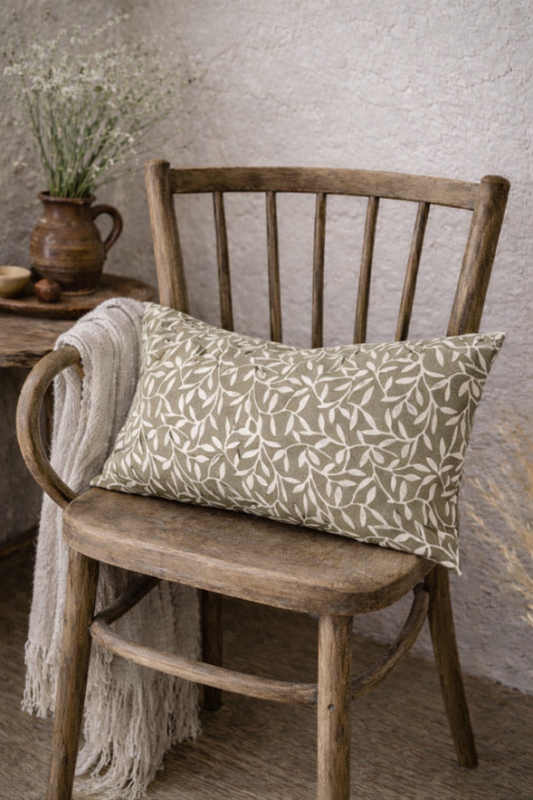 Cushion Cover – Aria Olive Leaf (50 × 30 cm)