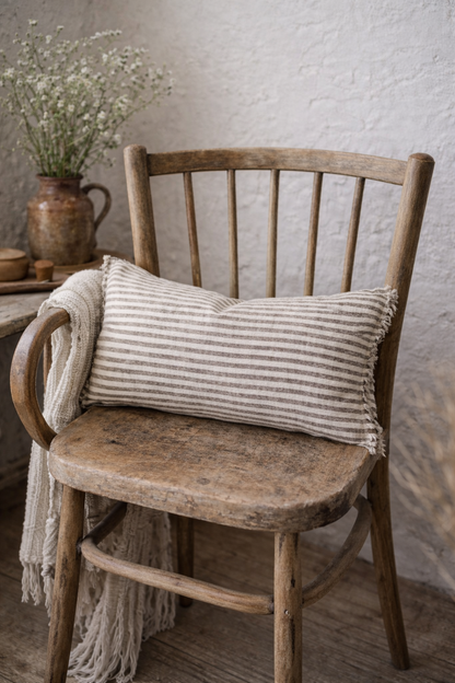 Esmee Olive Stripe Cushion Cover – 50x30 cm