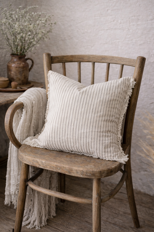 Esmee Beige Stripe Cushion Cover