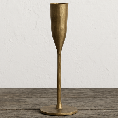 Brass Candlestick – Textured Antique-Style Candle Holder (Available in 42 cm, 32 cm or 22 cm)