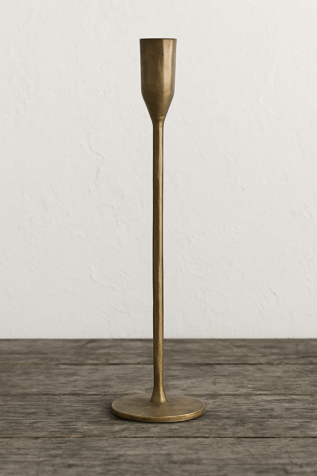 Brass Candlestick – Textured Antique-Style Candle Holder (Available in 42 cm, 32 cm or 22 cm)