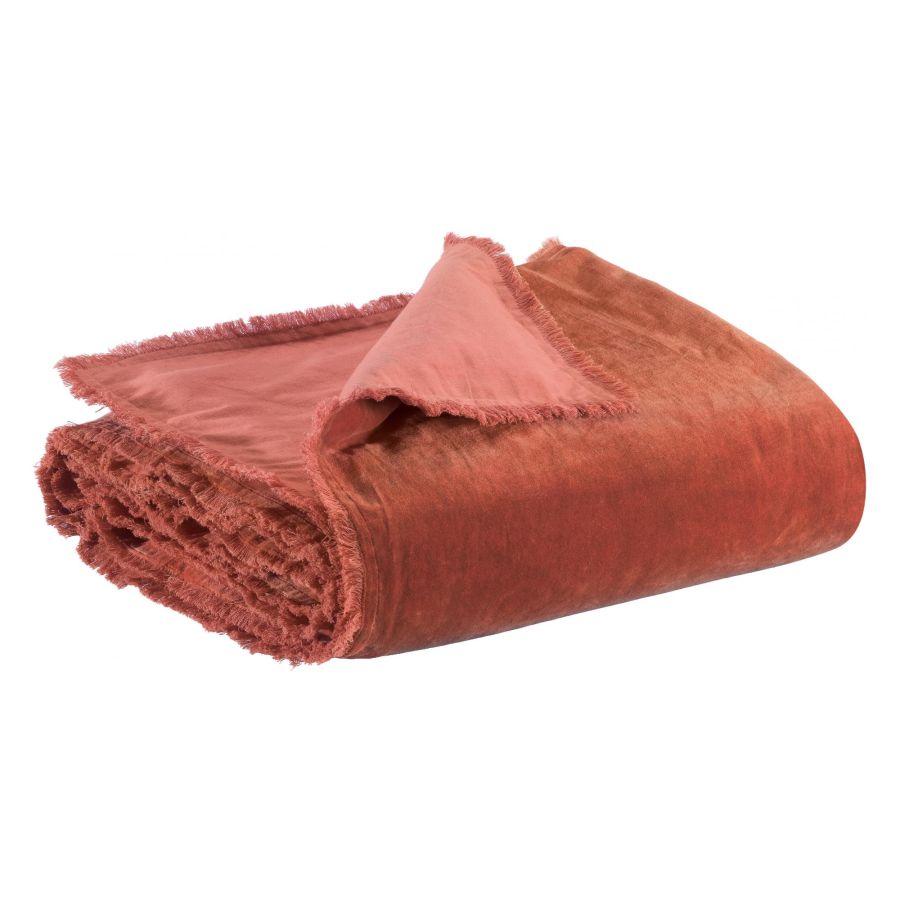 Fara Quilted Cotton Bedspread Throw — 85×200 cm | Soft Layered Bedding & Decorative Throw Blanket (Sienne)