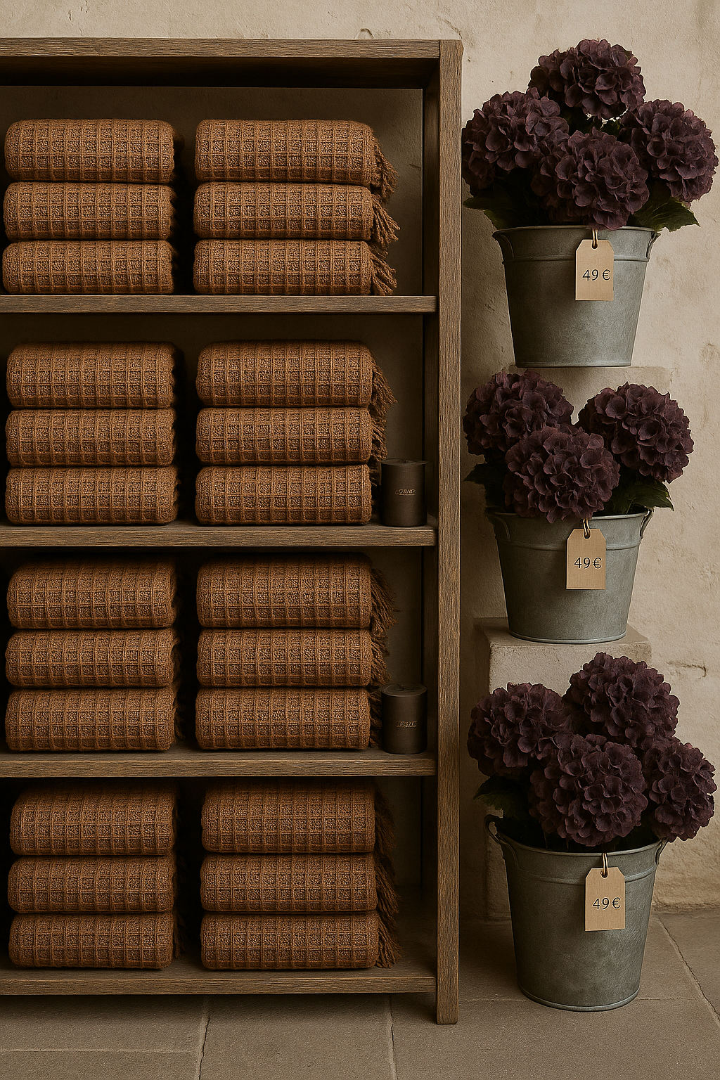 Saffron waffle weave throw blanket by Walton & Co, soft 100% cotton, perfect for layering across a neutral sofa or cosy country bedroom.