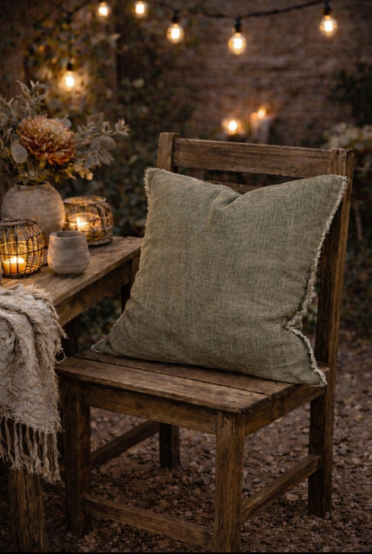 Cushion Cover – Esmee Olive Washed Linen Cushion