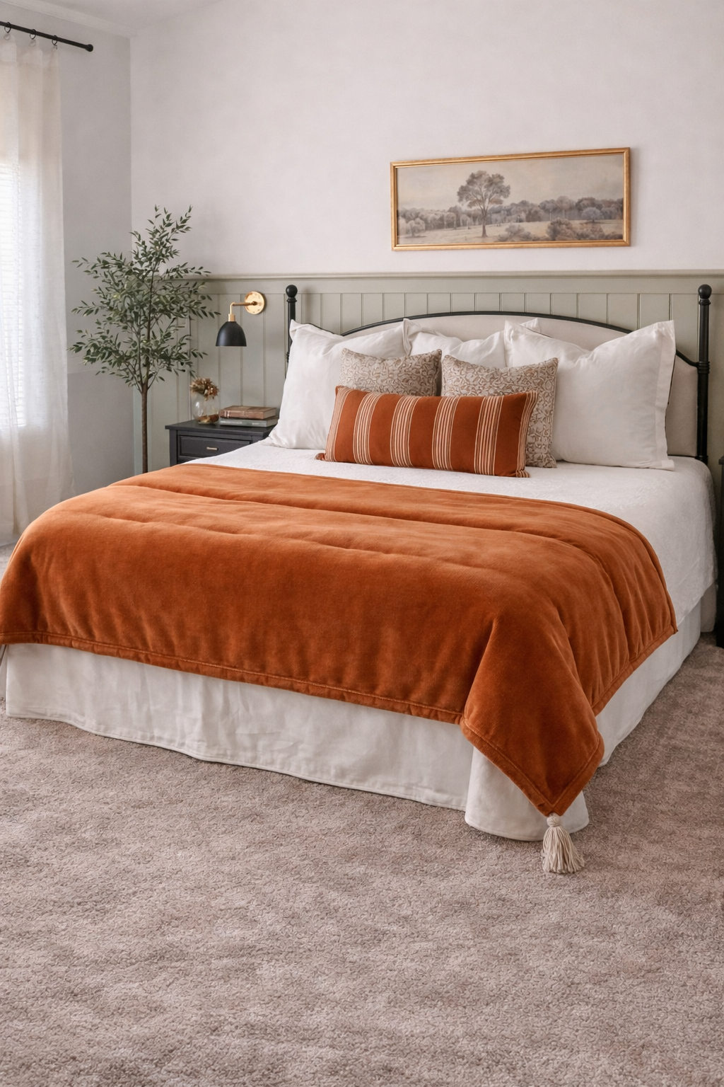 Elise Quilted Velvet Throw Blanket — Plush Tassel Edge Bed & Sofa Throw