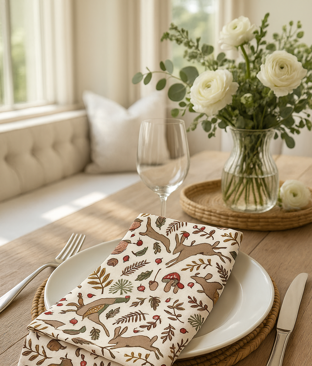 Into the Woods Cotton Napkins – Set of Four by Walton & Co