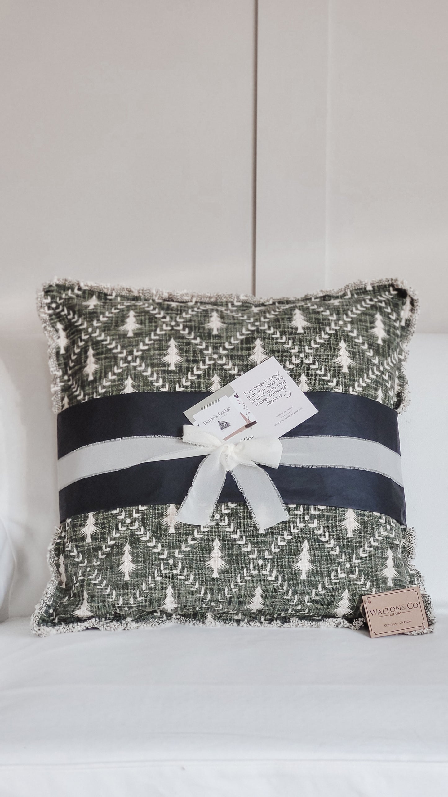 Eucalyptus Tree Trellis Festive Cushion 45cm x 45cm