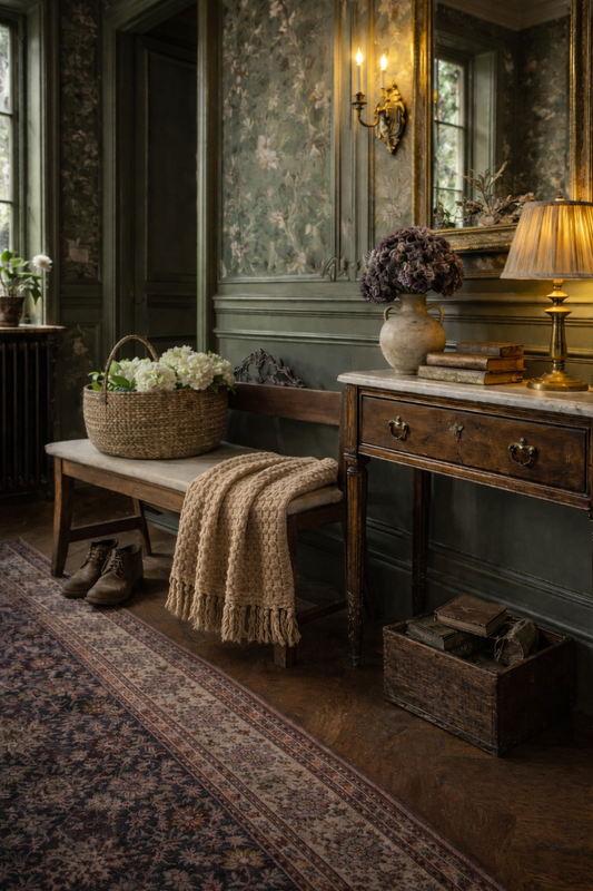 Walton & Co Waffle Throw in Saffron – 100% Cotton Blanket for Sofa or Bed (130x170cm)