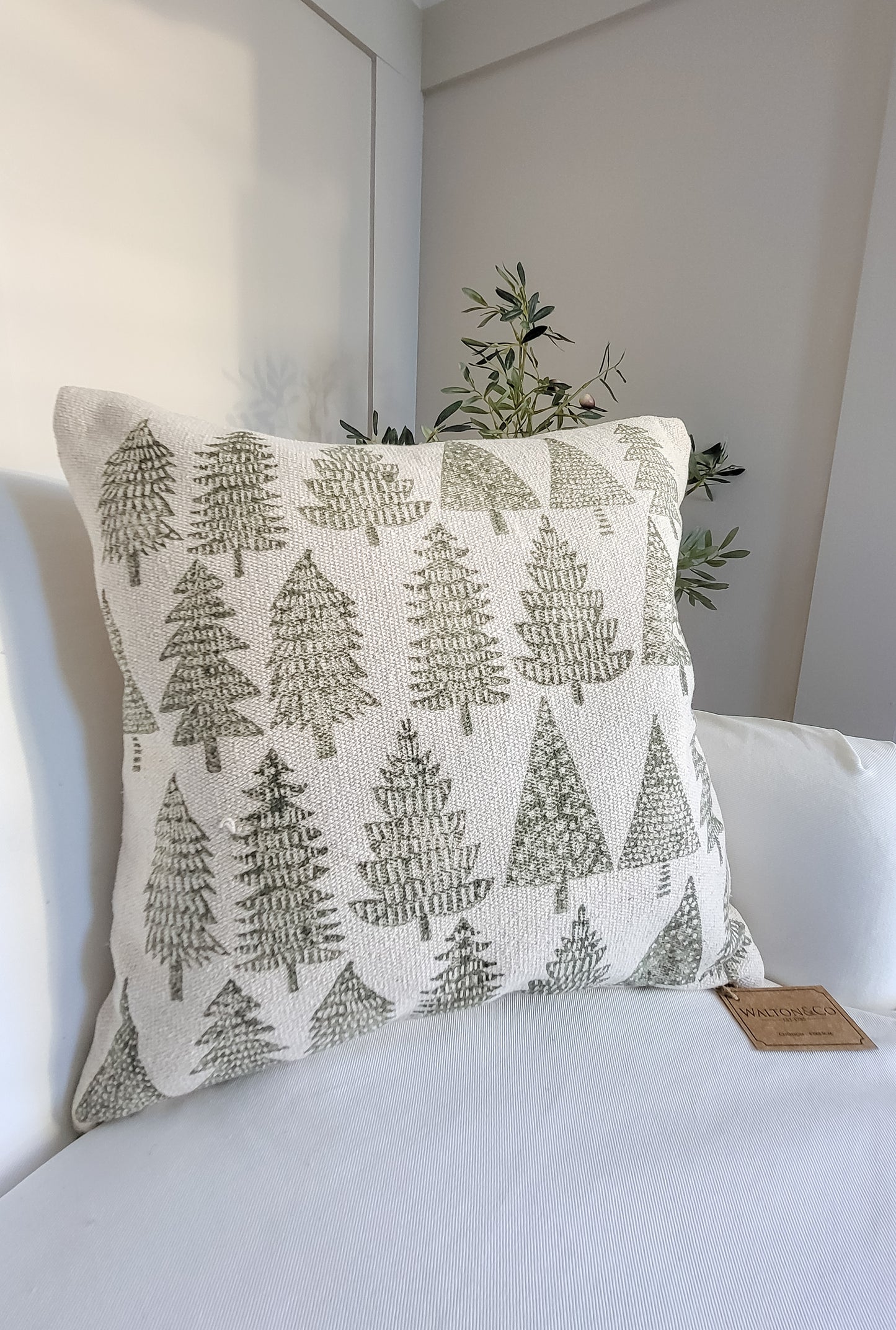 Forest Trees Cushion (43 x 43cm)  Poly filled | 100% Cotton | by Walton & Co