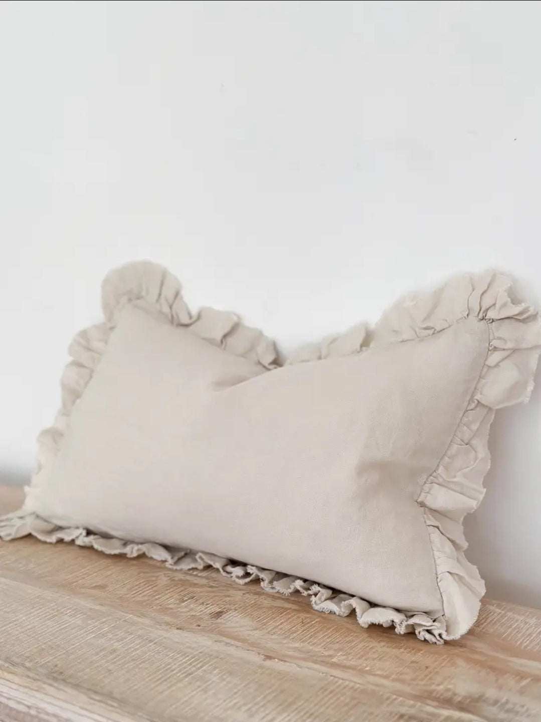 Hallie Linen Ruffle Cushion Cover – 50x30
