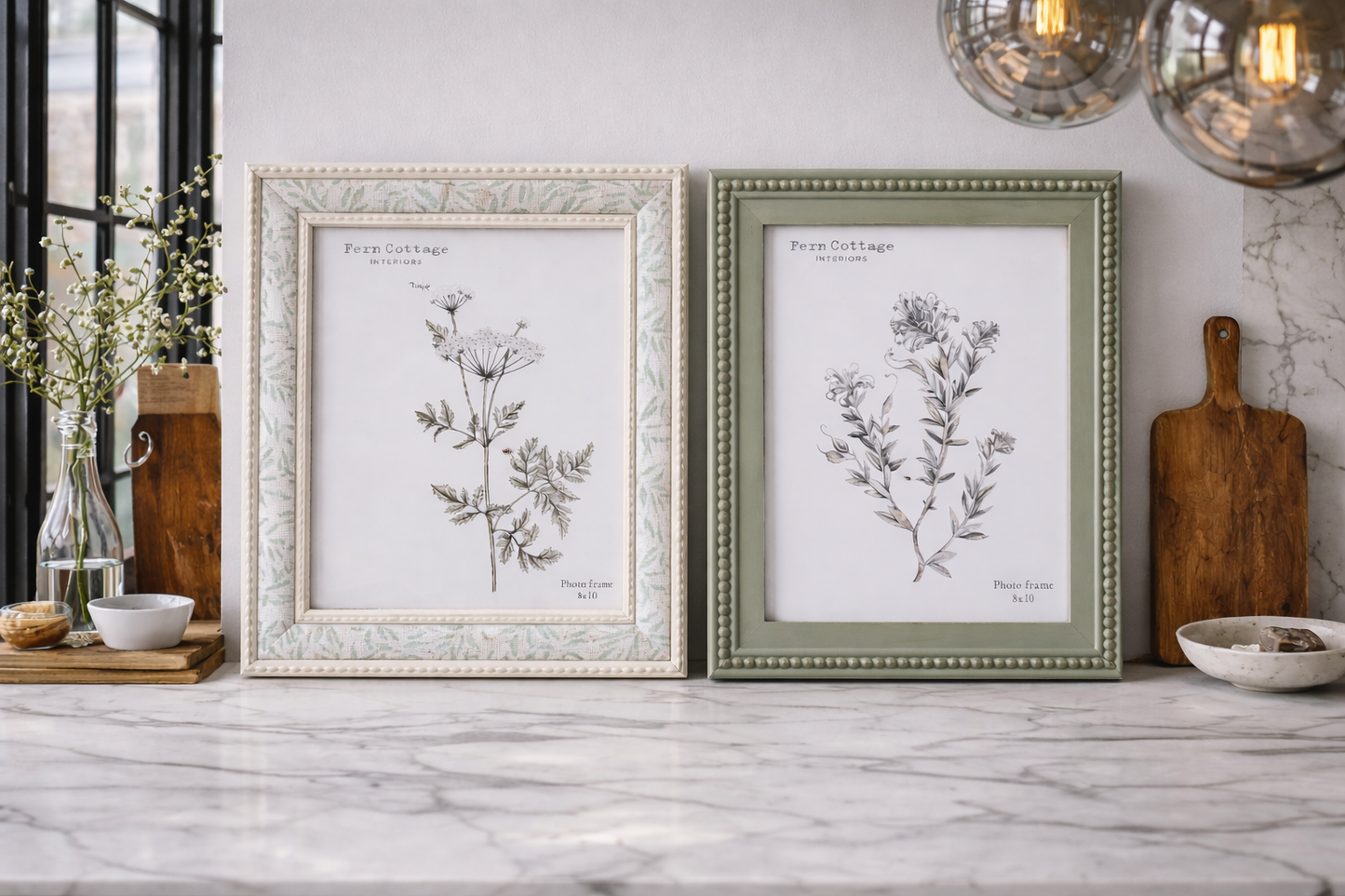 Wood & Leaf Photo Frame (8x10) – Modern Heritage Shelf & Console Styling